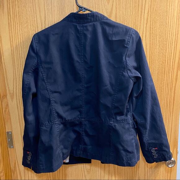 Talbots Button Down Navy Blue Blazer Jacket Women's Size 6 Tencel Lyocell Cotton - Picture 6 of 6